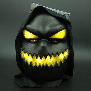 Yellow Halloween Light Up Skull Mask , One Size, NWT
